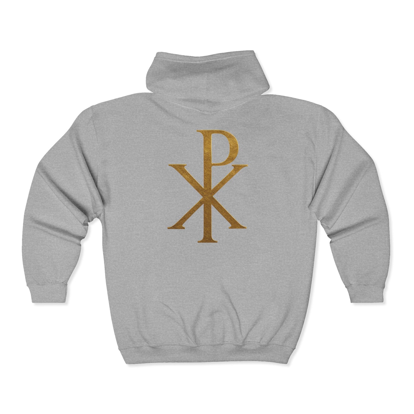 Radiant Faith Women's Zip-Up Hoodie with Gold Chi Rho Design