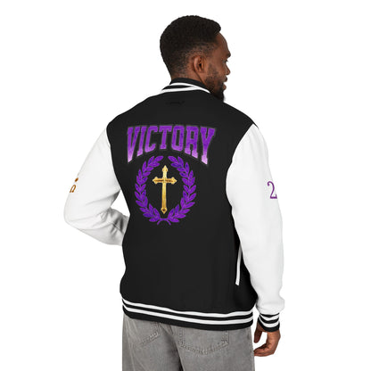 Victory in Christ Men’s Letterman Jacket – Sealed in Faith