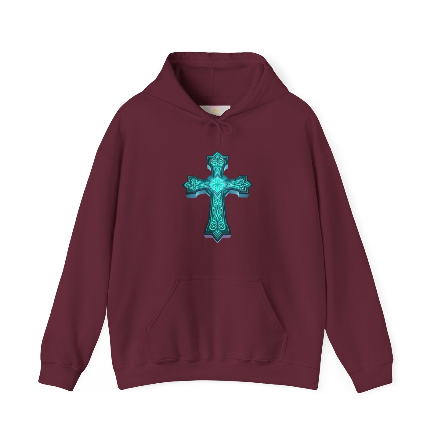 Women’s Heavenly Glow Hoodie – Luminous Cross Christian Design