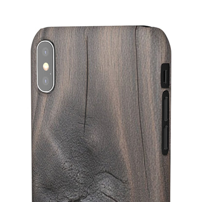 iPhone Snap Case – Dark Wood Grain Design