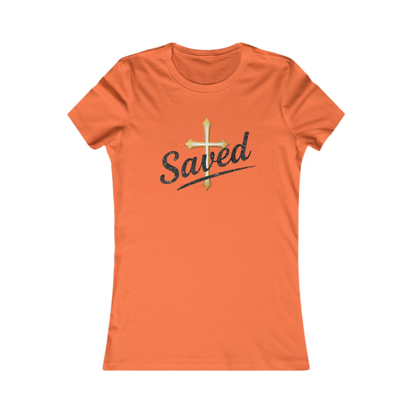 Saved Women’s Favorite Tee – Christian Faith Shirt with Cross Design