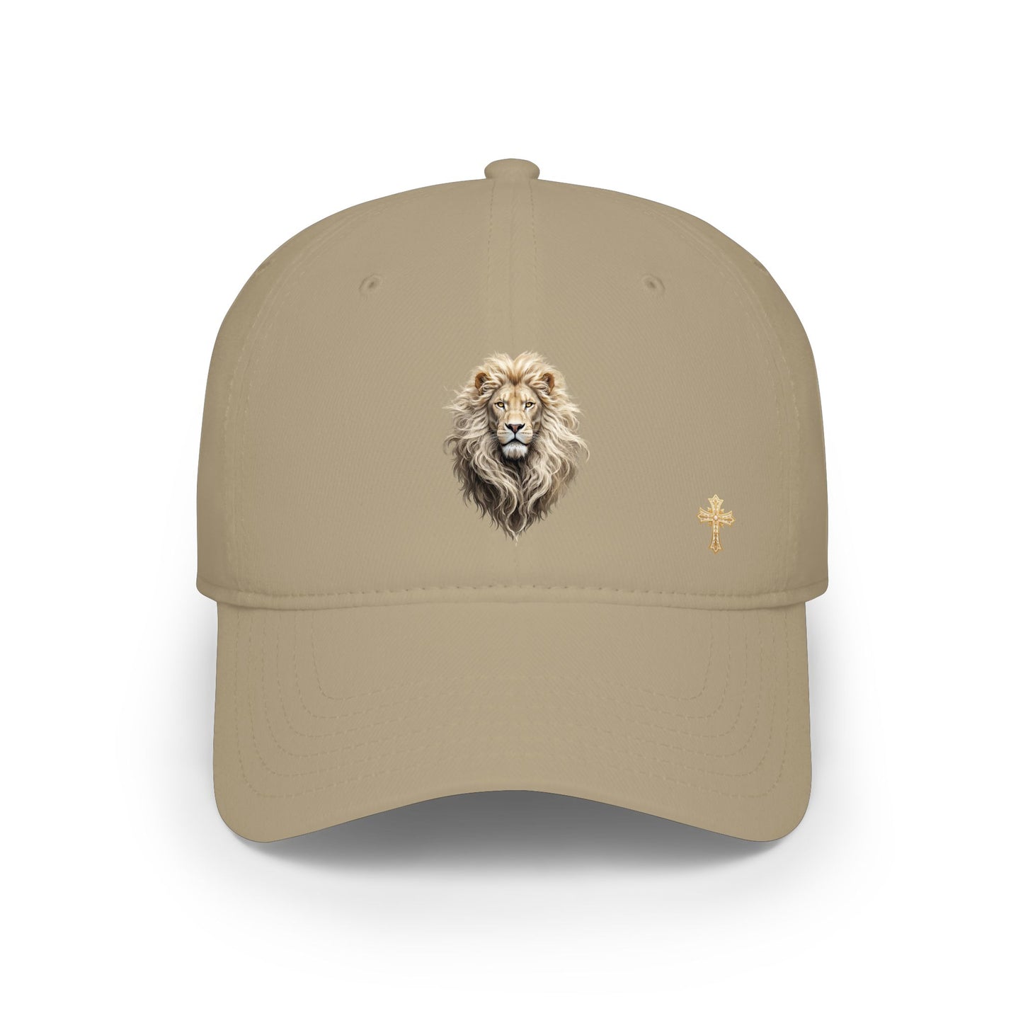 Christ is King (Lion of Judah) - Women's Baseball Cap with Gold Cross