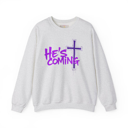 “He’s Coming” Men’s Christian Sweatshirt – Bold Prophetic Streetwear