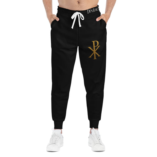 Men’s Chi Rho Jogger Pants in Black – Comfort with Spiritual Style