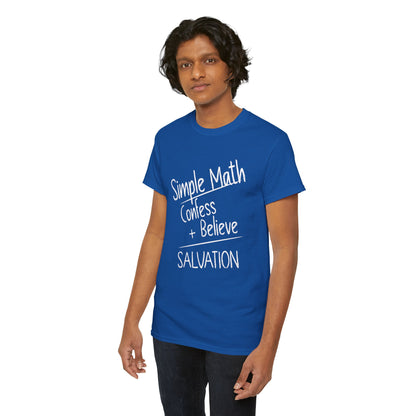 Simple Math of Salvation Men’s Christian T-Shirt (White Chalk)
