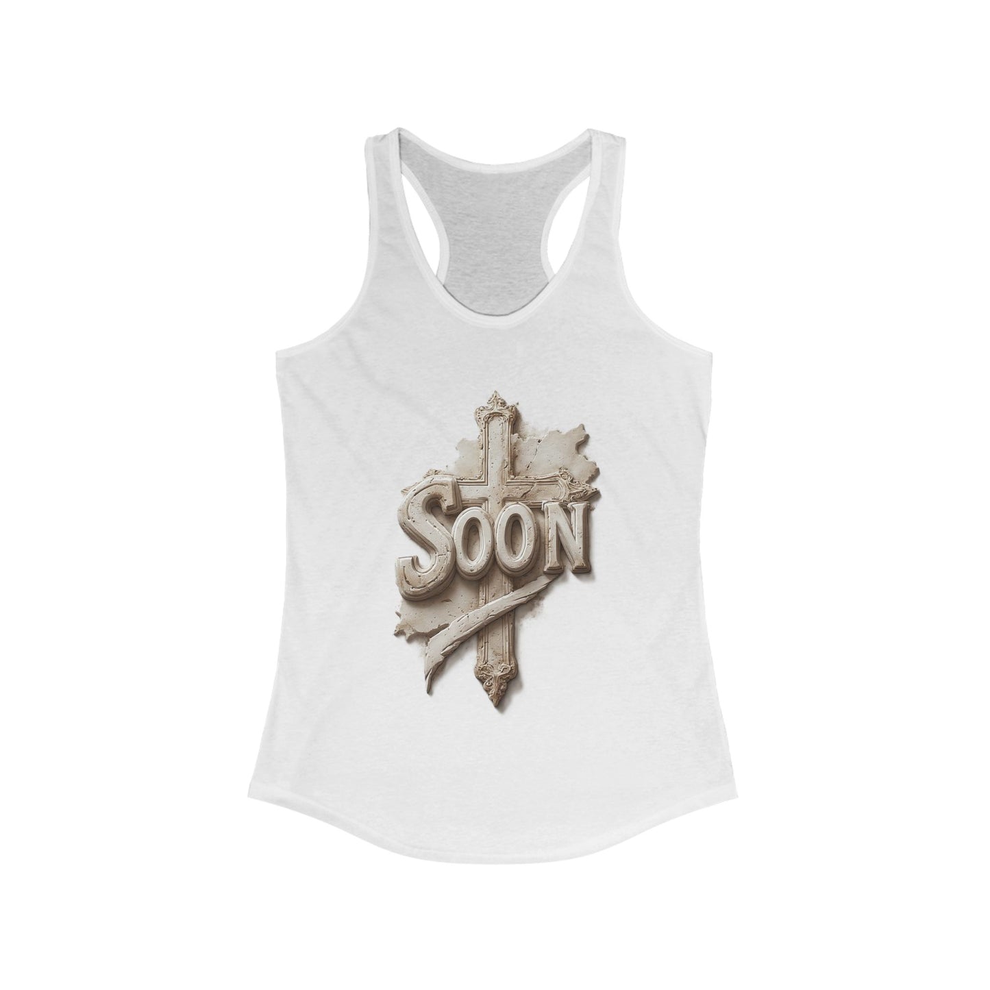 “Soon” Cross Women’s Racerback Tank – Bold & Active Faith