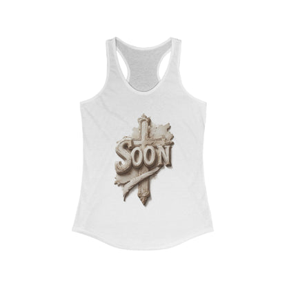 “Soon” Cross Women’s Racerback Tank – Bold & Active Faith