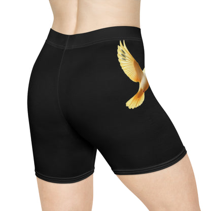 Golden Dove Women’s Biking Shorts in Black – Spirit of Peace and Power