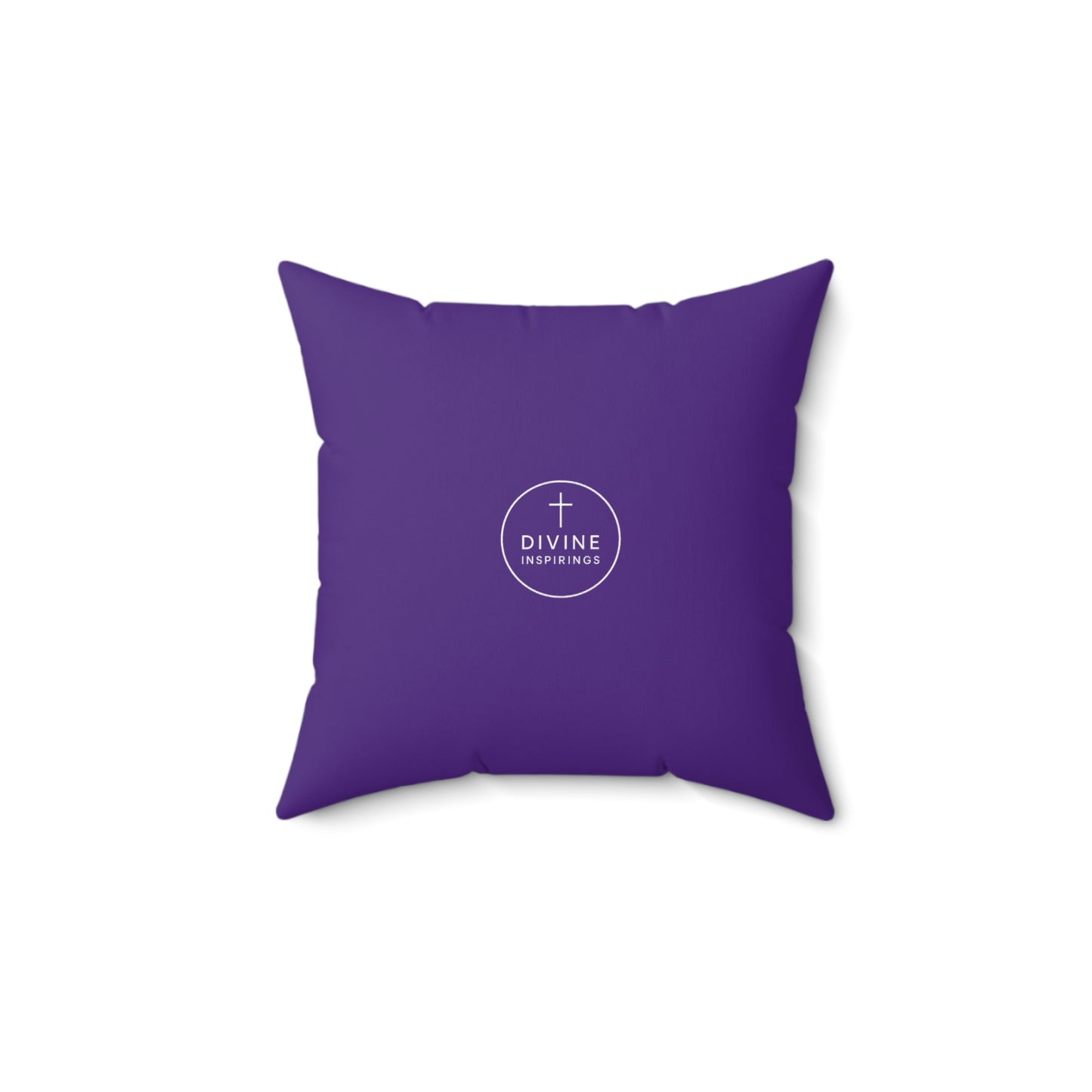 Soaring in Faith in Purple – Gold Cross & Doves Throw Pillow