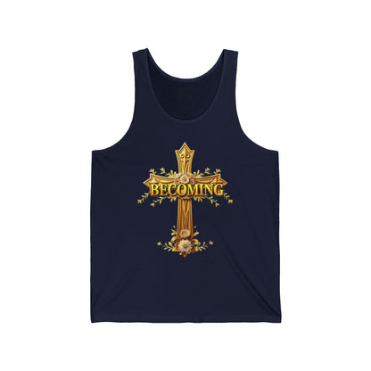 Becoming Women’s Tank Top – Gold Cross Edition
