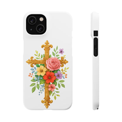 Floral Cross Snap Case for iPhone – Faith in Bloom