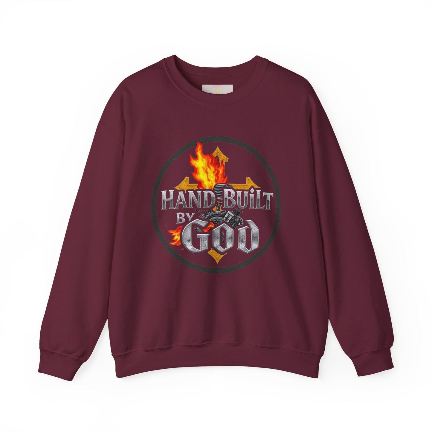 Men’s “Hand Built by God” Christian Sweatshirt – Bold Faith Identity Pullover