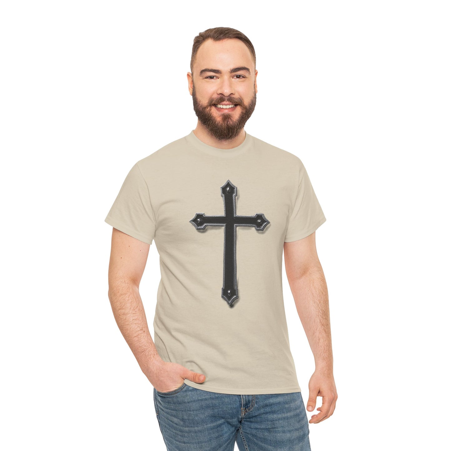 Warrior’s Cross Men’s Christian T-Shirt – Black Cross | Ephesians 6:11