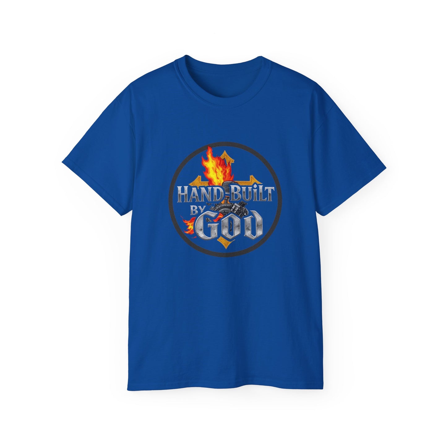 Men’s “Hand Built By God” Christian T-Shirt – Faith-Inspired Statement Tee