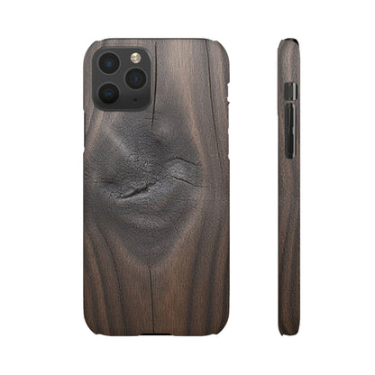 iPhone Snap Case – Dark Wood Grain Design