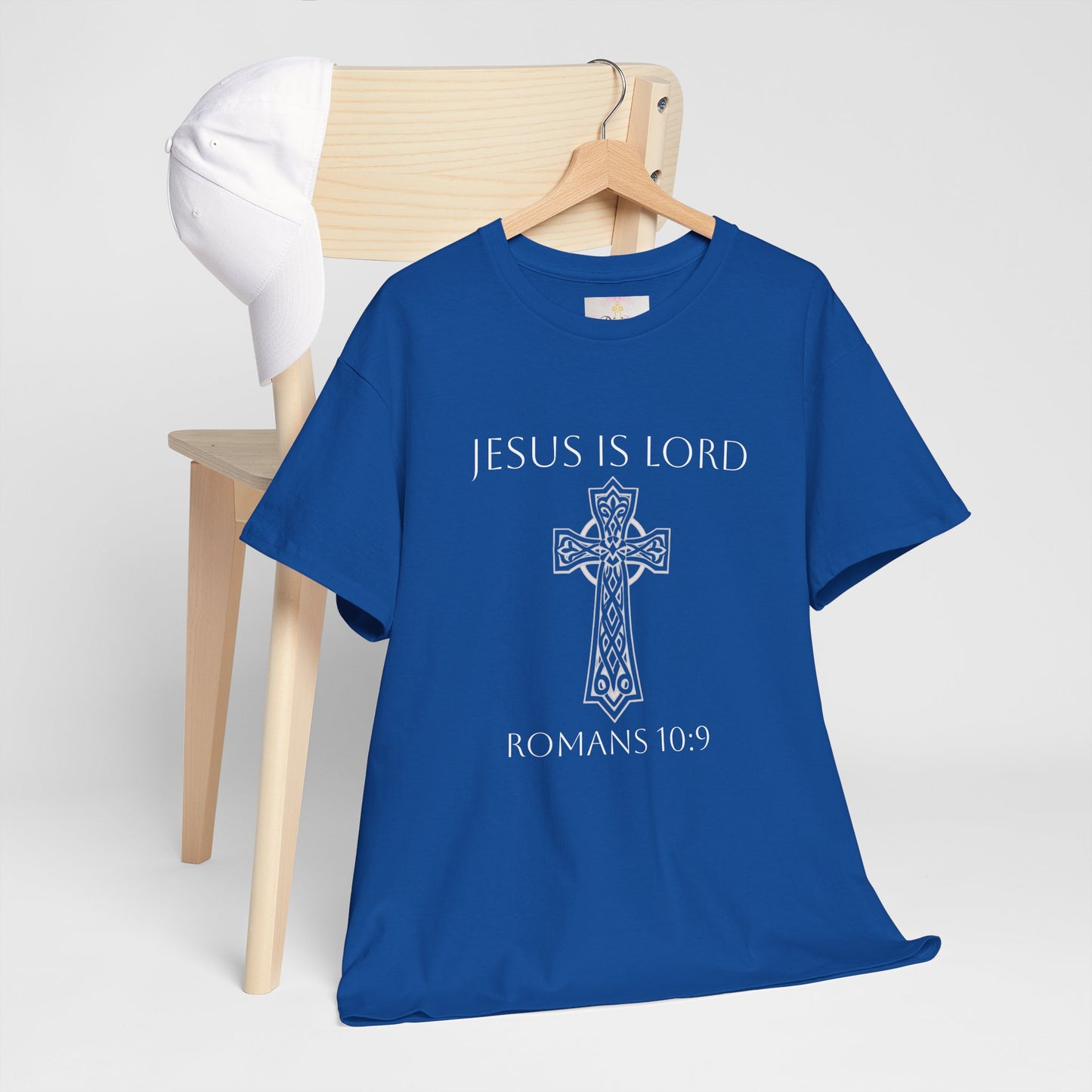 Women's Jesus is Lord Christian T-Shirt – Modern Cross Design (White Lettering)