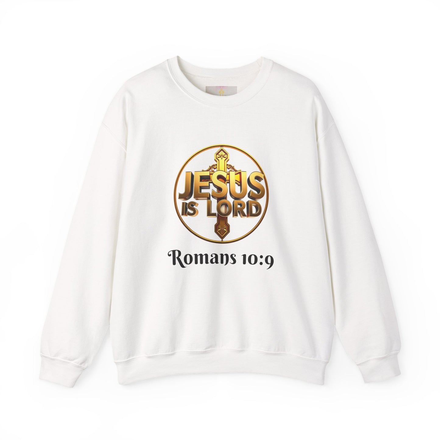 Romans 10:9 Christian Sweater – Jesus Is Lord & He Is Risen (Dark Lettering)
