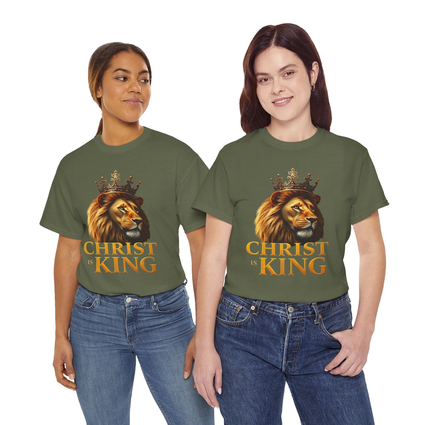 Christ Is King – Lion & Cross Women’s Christian Tee