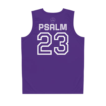 Psalm 23 Men's Basketball Jersey (Purple) – Faith in Every Play