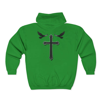 Faithful Watchers” – Cross & Crows Men’s Zip-Up Hoodie