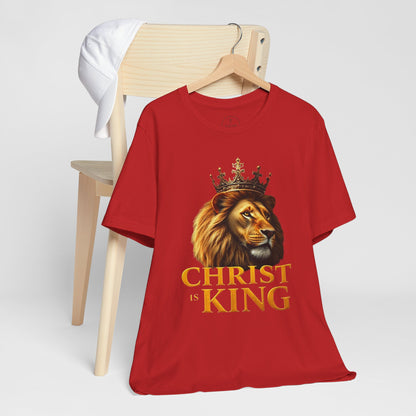 Christ is King Crowned Lion Tee – Inspirational Christian Shirt