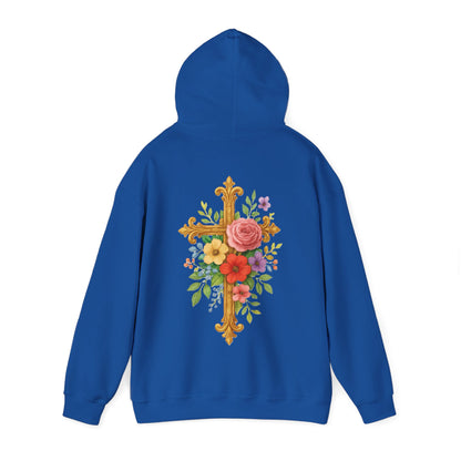 Floral Cross Women’s Hoodie – Wrapped in His Love