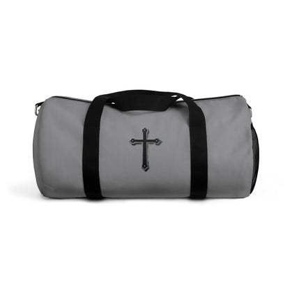Divine Strength Duffle Bag in Grey – Carry the Cross with Purpose