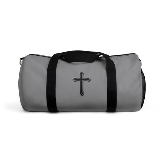 Divine Strength Duffle Bag in Grey – Carry the Cross with Purpose