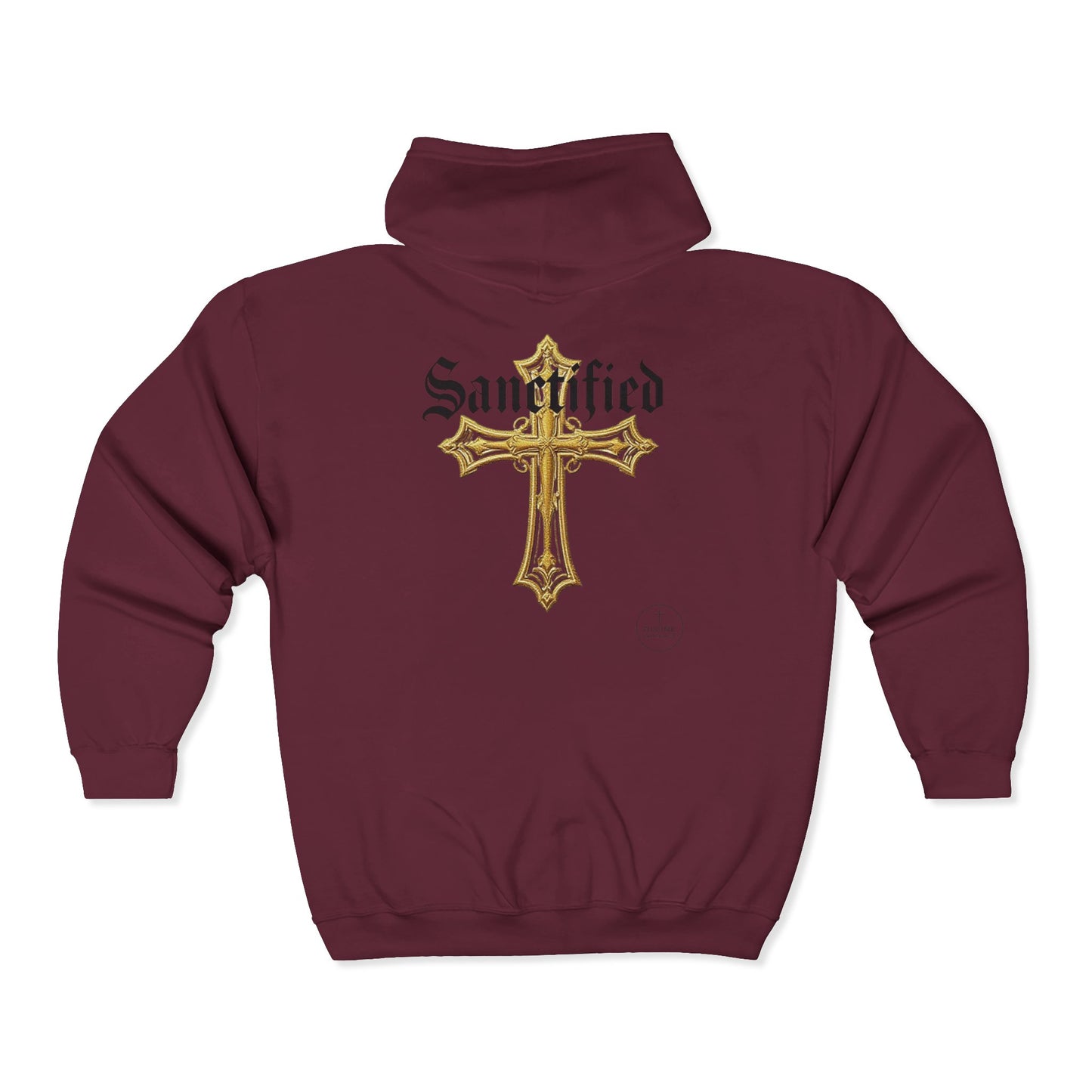 Sanctified Men's Gothic Cross Zip-Up Hoodie – Faith in Comfort