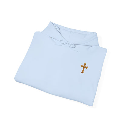 Jesus is Lord - Men's Christian Hoodie with Golden Cross