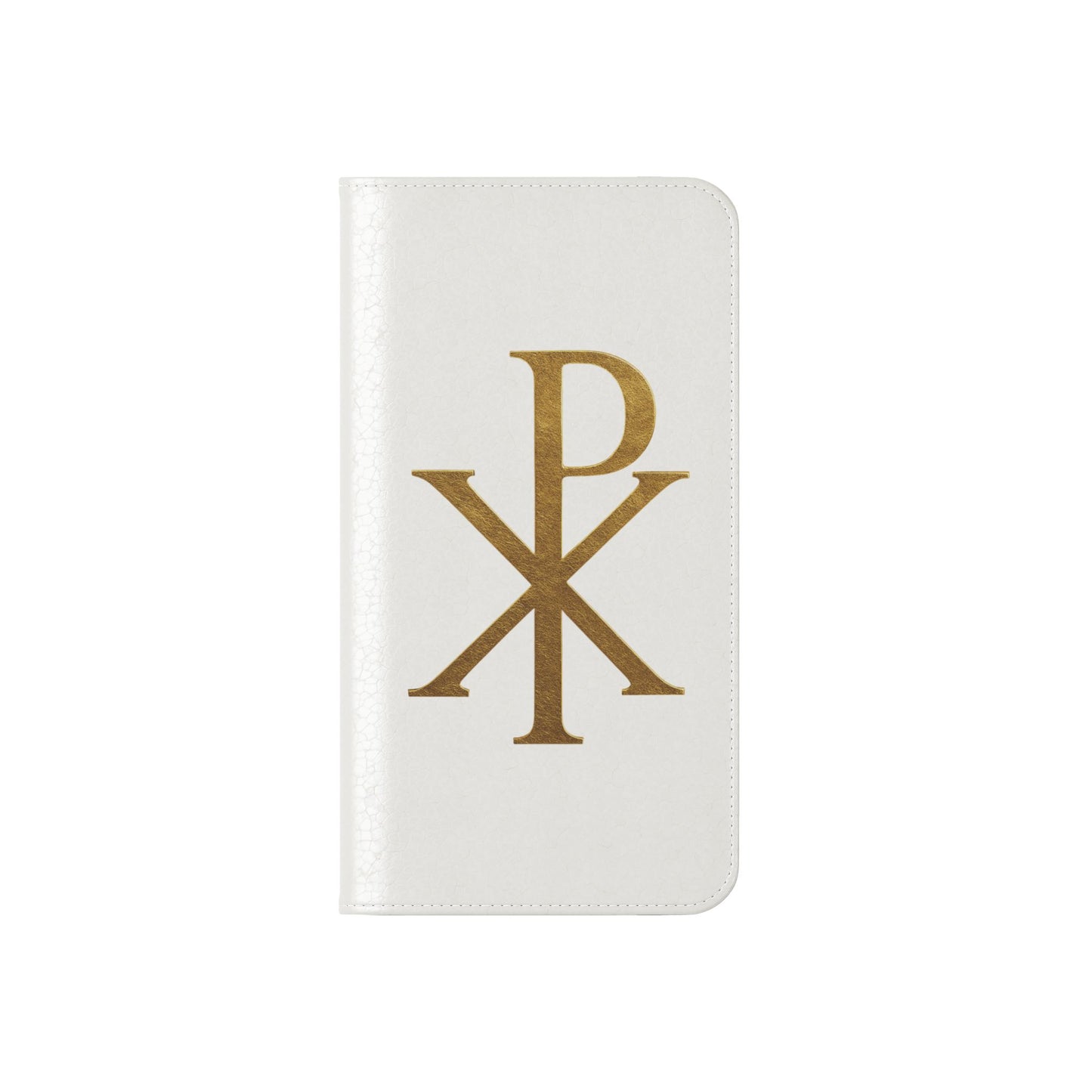 White Chi Rho Folding Case for iPhone – Faith in Every Step