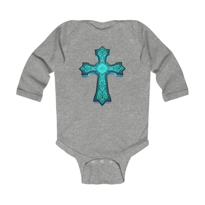 Radiant Light – Infant Long Sleeve Onesie with Cross