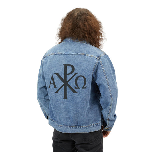 Alpha & Omega Chi Rho Denim Jacket – The Mark of the Eternal