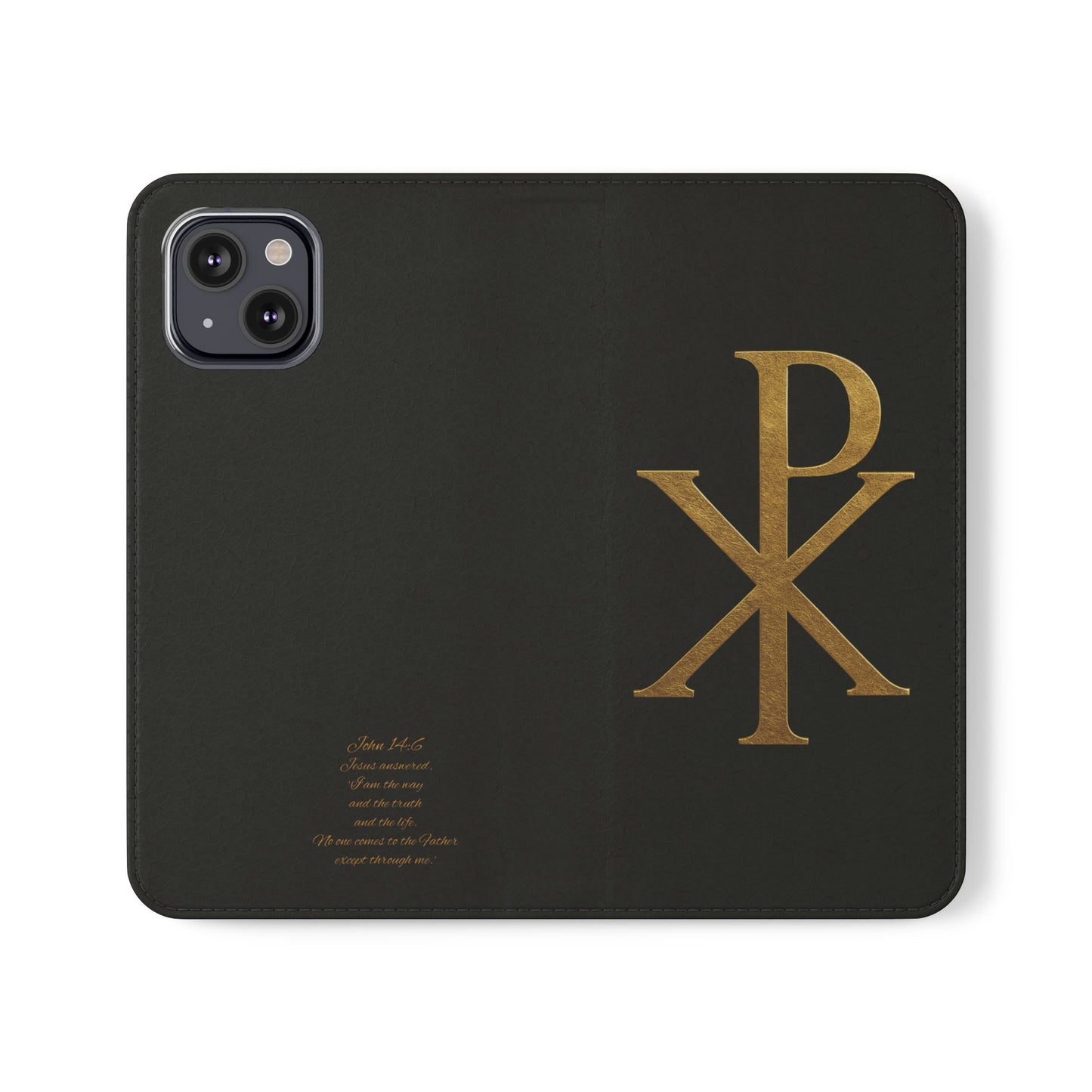 Black Chi Rho Folding Case for iPhone – Faith in Every Step