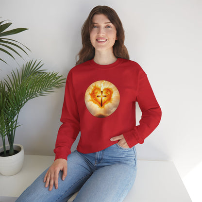 Women’s Sacred Heart Christian Sweatshirt – Symbol of Divine Love Pullover