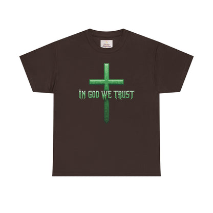 Bold Faith – Men’s Christian “In God We Trust” Cross Tee