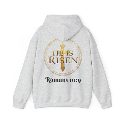 He Is Risen Christian Hoodie – Women’s Bold Faith Streetwear (Dark Lettering)