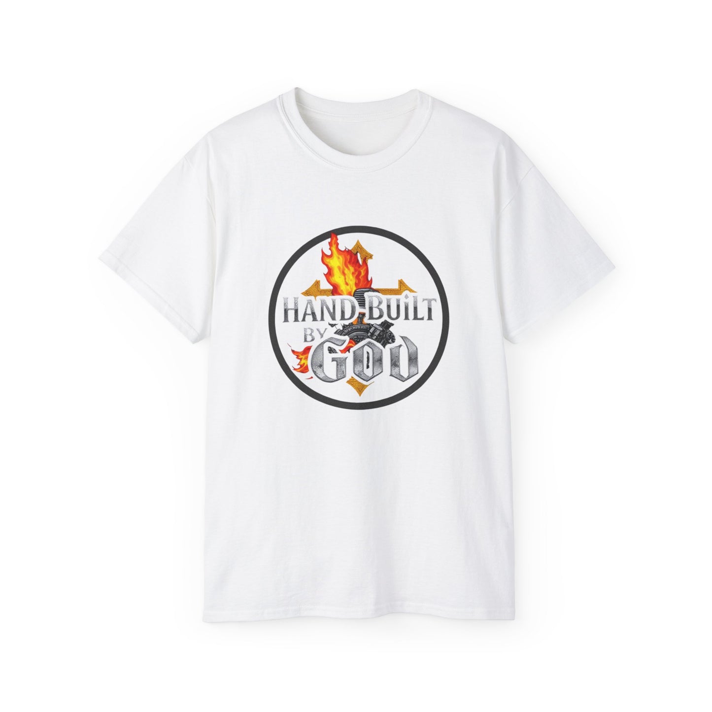 Men’s “Hand Built By God” Christian T-Shirt – Faith-Inspired Statement Tee