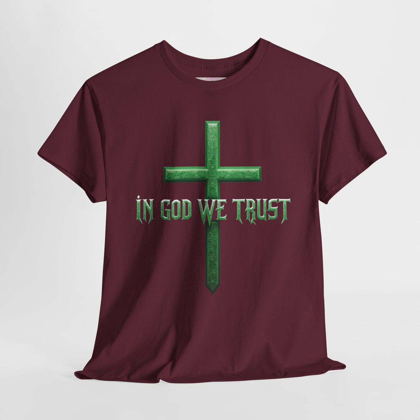 Bold Faith – Men’s Christian “In God We Trust” Cross Tee