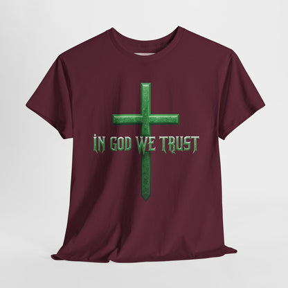 Bold Faith – Men’s Christian “In God We Trust” Cross Tee