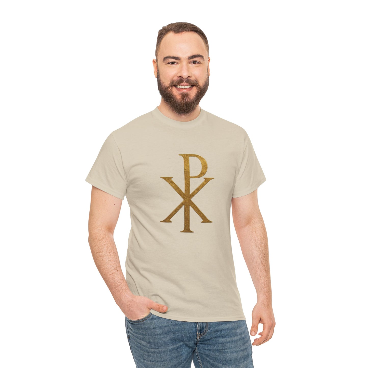 Chi Rho (Gold) - Men's Christian T-Shirt