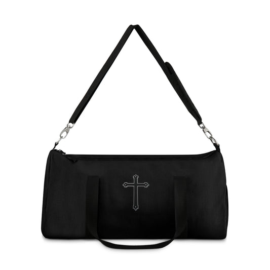 Divine Strength Duffle Bag in Black – Carry the Cross with Purpose