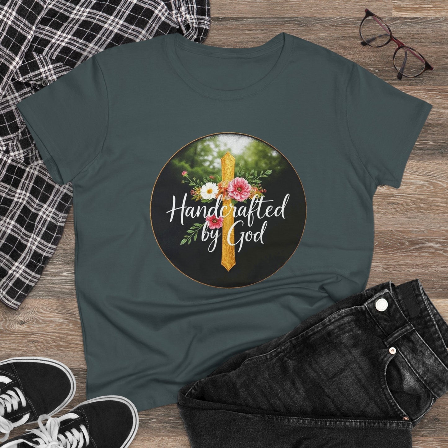 Handcrafted by God – Women’s Faith-Inspired Tee