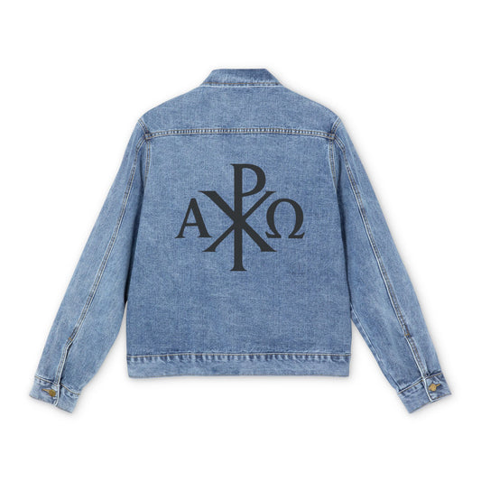 Alpha & Omega Chi Rho Denim Jacket – The Mark of the Eternal