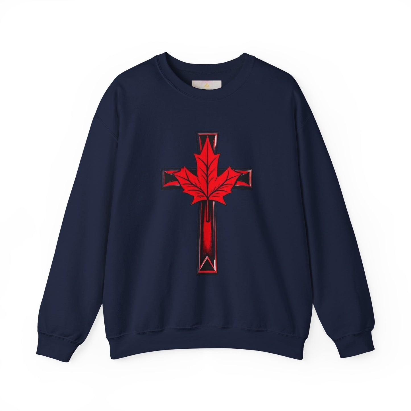 Faith & Flag – Women’s Patriotic Sweatshirt with Cross and Maple Leaf
