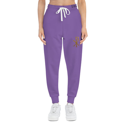 Chi Rho Women’s Christian Sweatpants in Purple – Comfort and Victory in Christ