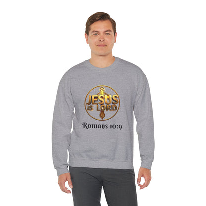 Romans 10:9 Christian Sweater – Jesus Is Lord & He Is Risen (Dark Lettering)