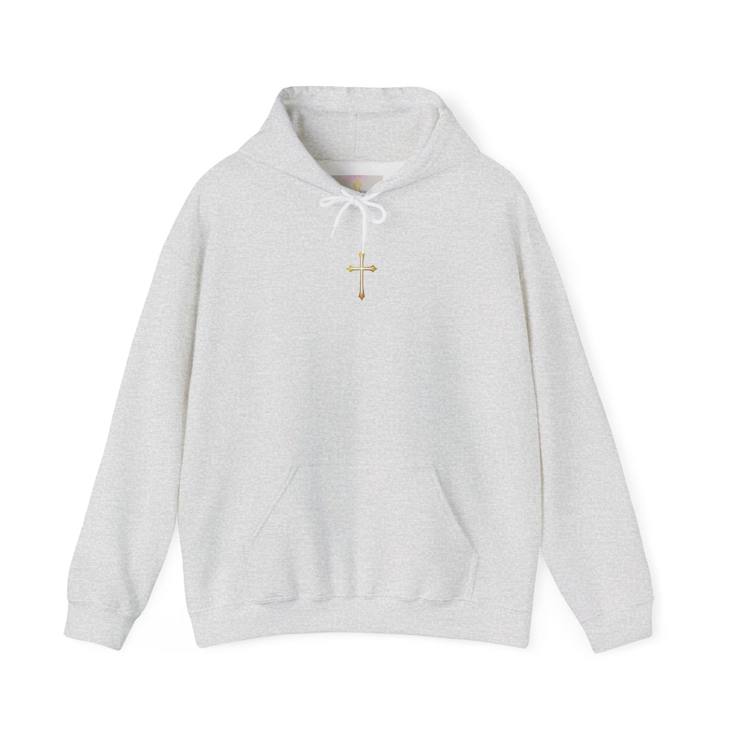 Women’s Gold Cross Hoodie – Christian Faith Hoodie with Front & Back Design