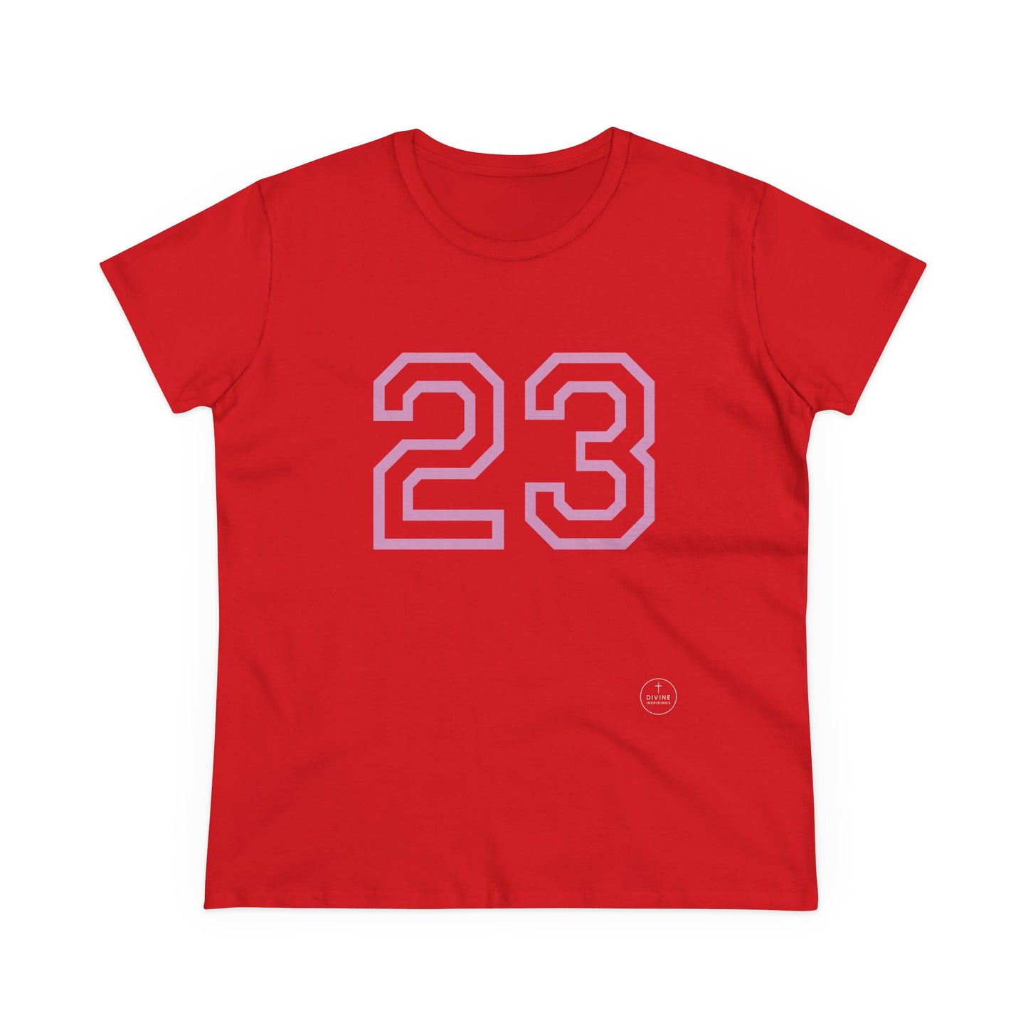 Psalm 23 Women’s Tee – Inspired Sports-Style Shirt (Pink Numbering)