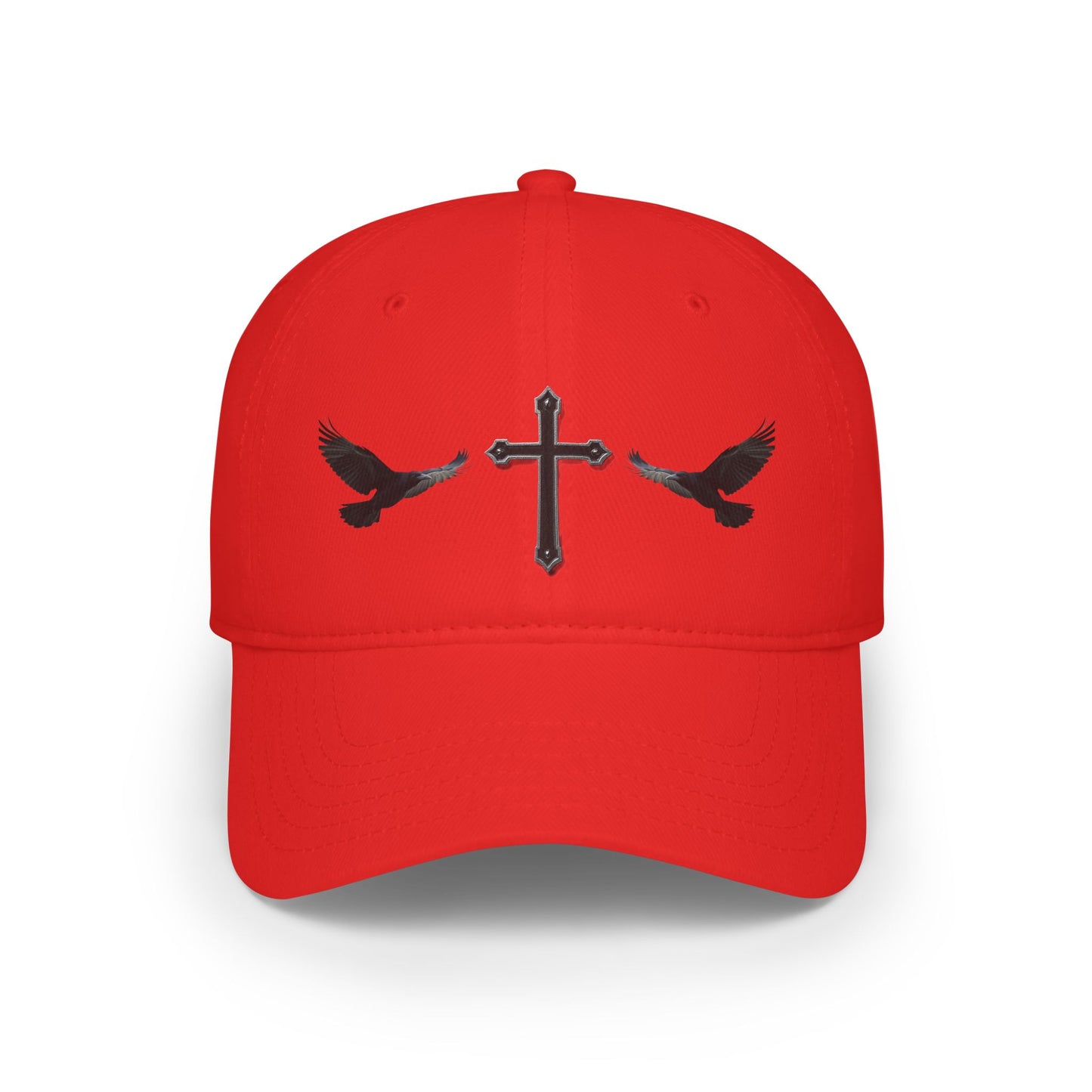 Wings of Providence” – Black Cross & Crow Embroidered Cap